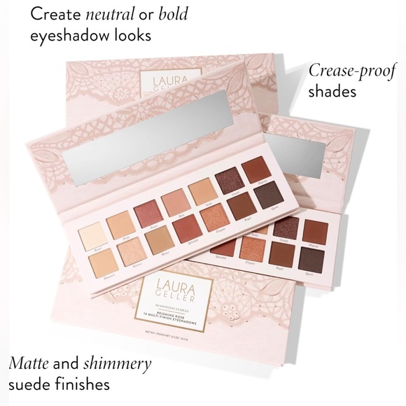 LAURA GELLER NEW YORK Seasonless Staples Reigning Rose 14 Pressed Eyesha… - Picture 7 of 11